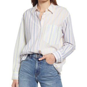 NWOT RAILS ARLO STRIPED COTTON OXFORD. Medium (current selling price: $188)